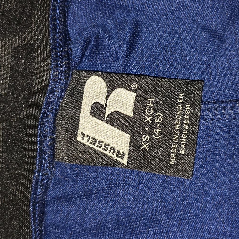 Russell Boys Blue Athletic Shorts with Logo XS 4-5 - Picture 5 of 5